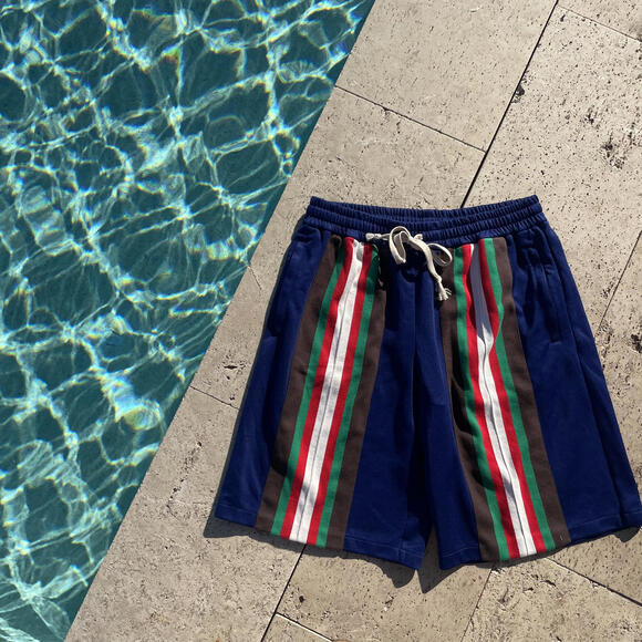 Gucci Men's Lounge Shorts - XL with Striped Design